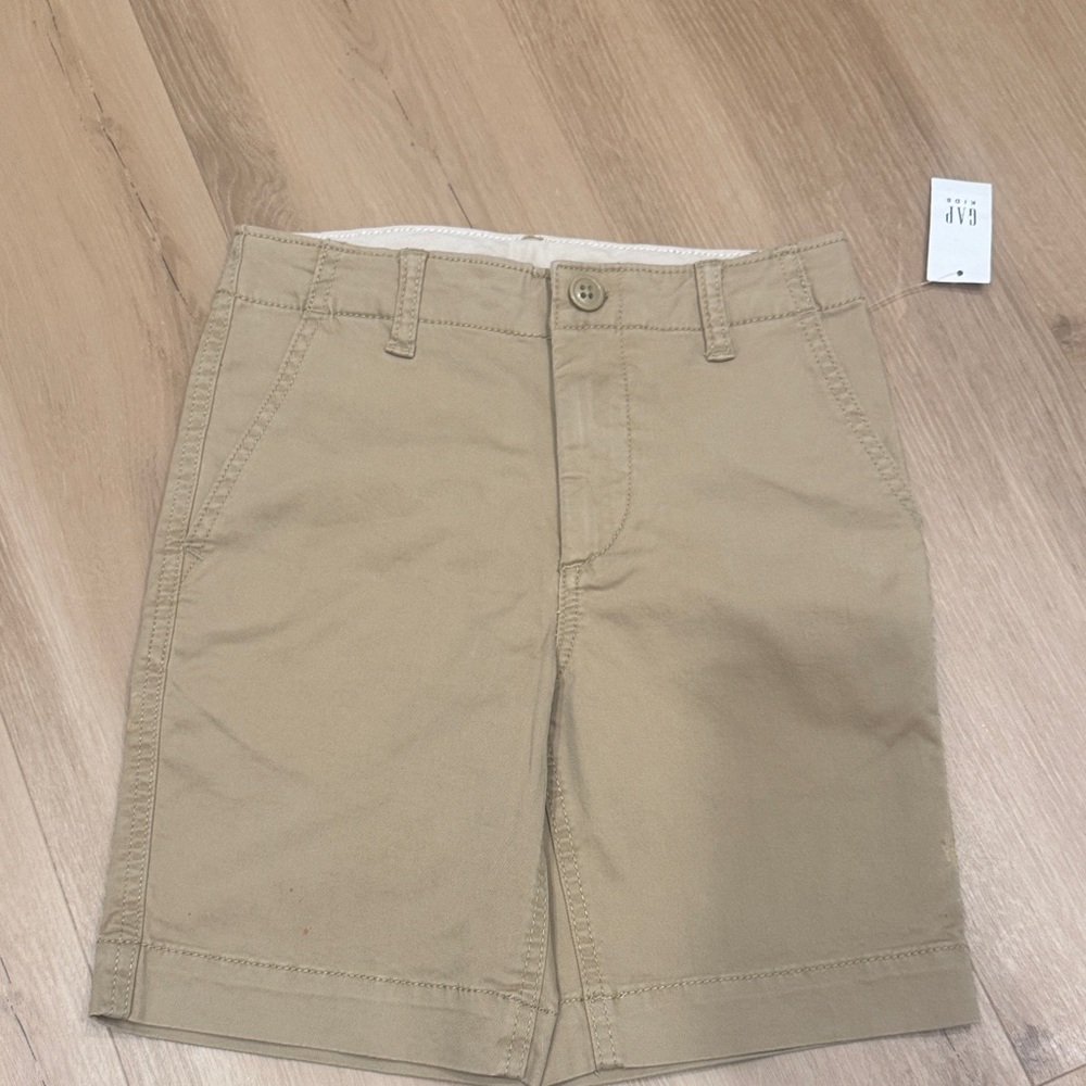 GAP boys Khaki Flat Front Shorts